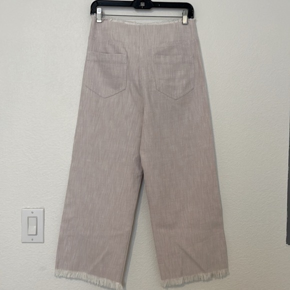 Rebecca Taylor| Slub Wide Leg Crop Pant|Size 4 - Picture 6 of 7